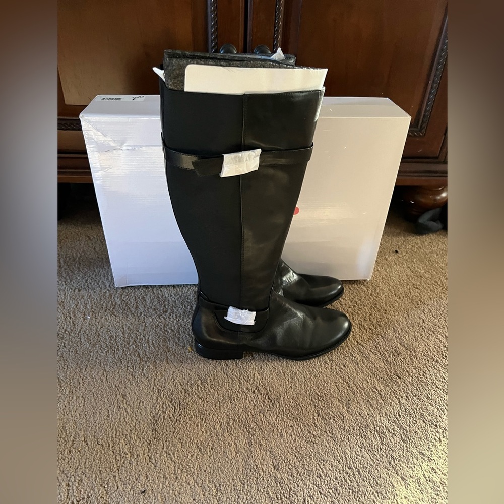 Isaac Mizrahi Live! Black leather riding boots size 9 new in box - Picture 4 of 7
